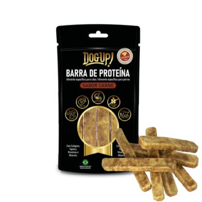 Barra de Proteína DogUp Pequena sabor Carne. Pacote com 7 peças.