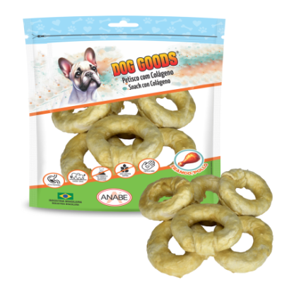 Donuts com Colágeno e Cobertura de Pasta de Carne de Frango. Pacote com 6 unidades