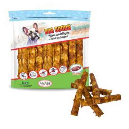 Roll Médio com Colágeno e Cobertura de Pasta de Carne Bovina. Pacote com 1kg