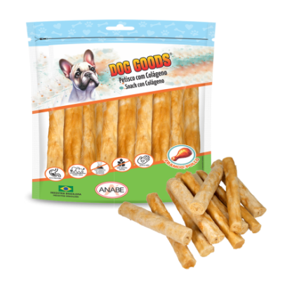 Roll Médio com Colágeno e Cobertura de Pasta de Carne de Frango. Pacote com 1kg