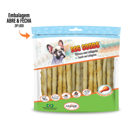 Roll Mini com Colágeno e Cobertura de Pasta de Carne de Frango. Pacote com 1kg