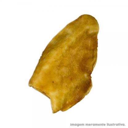 Orelha Bovina com Cobertura de Pasta de Frango. Pacote com 1 unidade