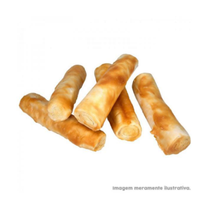 Roll 4-5 (grosso) com Colágeno e Cobertura de Pasta de Carne de Frango. Pacote com 1kg