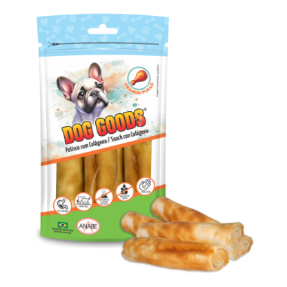 Roll Médio com Colágeno e Cobertura de Pasta de Carne de Frango. Cartela com 4 rolls