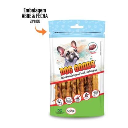 Roll Mini com Colágeno e Cobertura de Pasta de Carne Bovina. Cartela com 10 palitos