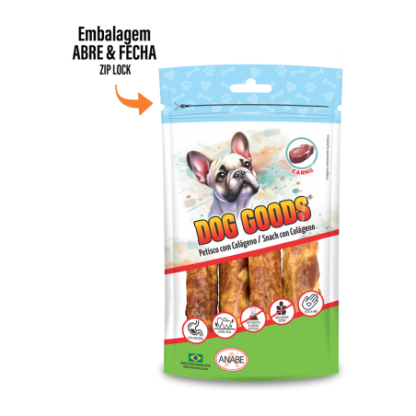 Roll Médio com Colágeno e Cobertura de Pasta de Carne Bovina. Cartela com 4 rolls