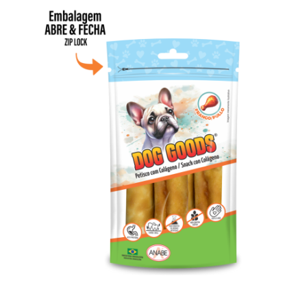 Roll Médio com Colágeno e Cobertura de Pasta de Carne de Frango. Cartela com 4 rolls